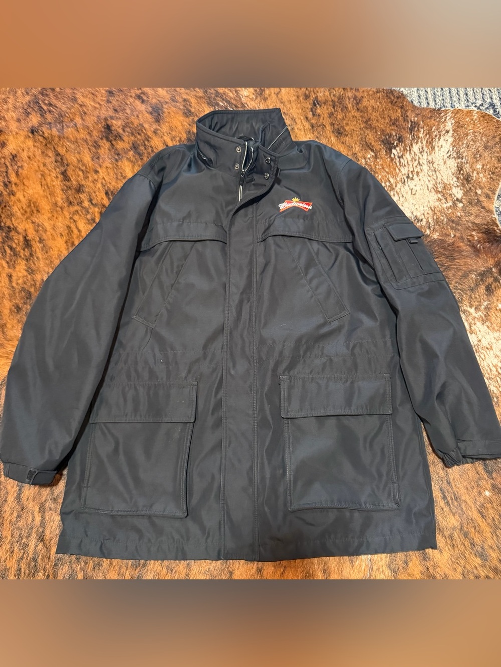 Weatherproof Garment Co. Black Ski Heavy Utility Parka Jacket Budweiser Men’s L